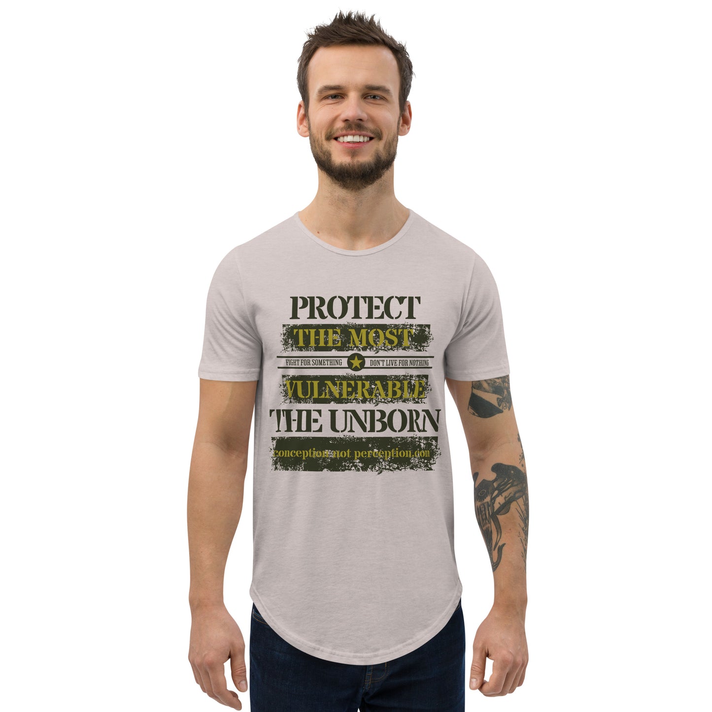 Men's Curved Hem T-Shirt - Protect the Most Vulnerable