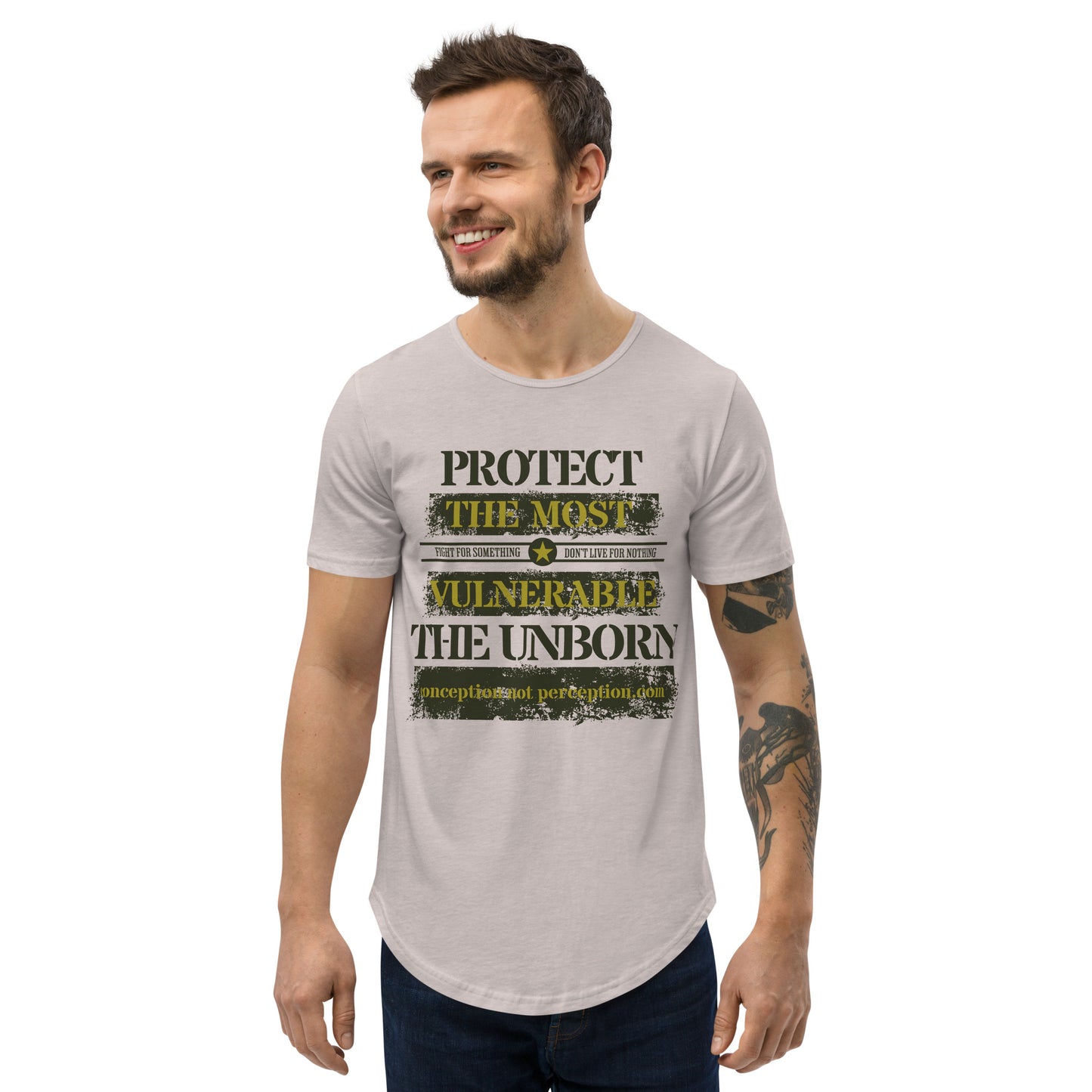 Men's Curved Hem T-Shirt - Protect the Most Vulnerable