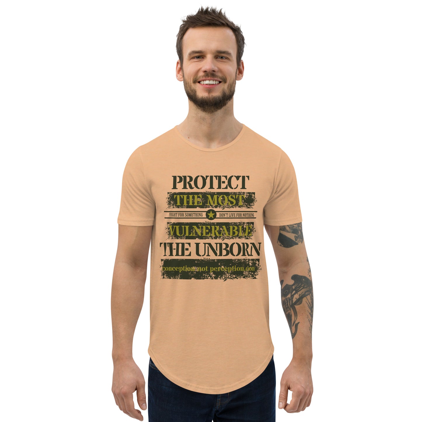 Men's Curved Hem T-Shirt - Protect the Most Vulnerable