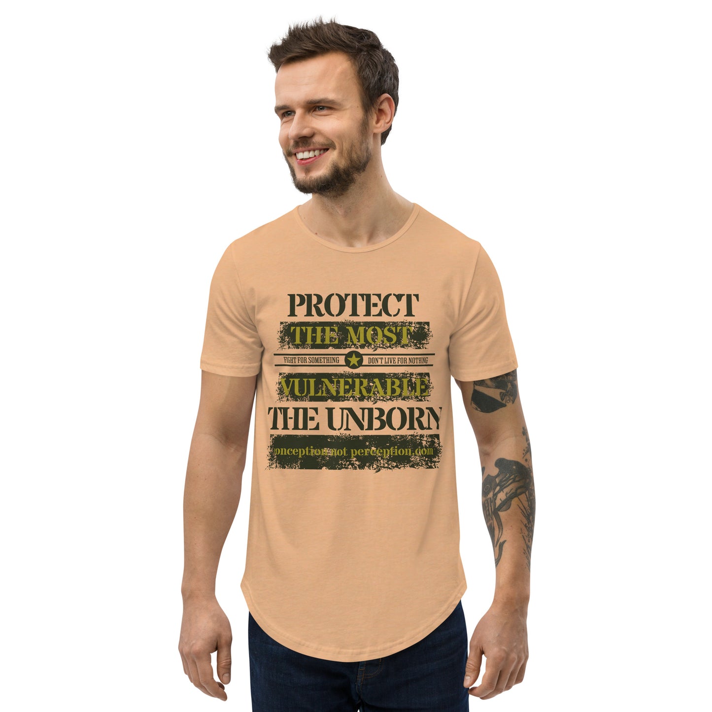 Men's Curved Hem T-Shirt - Protect the Most Vulnerable