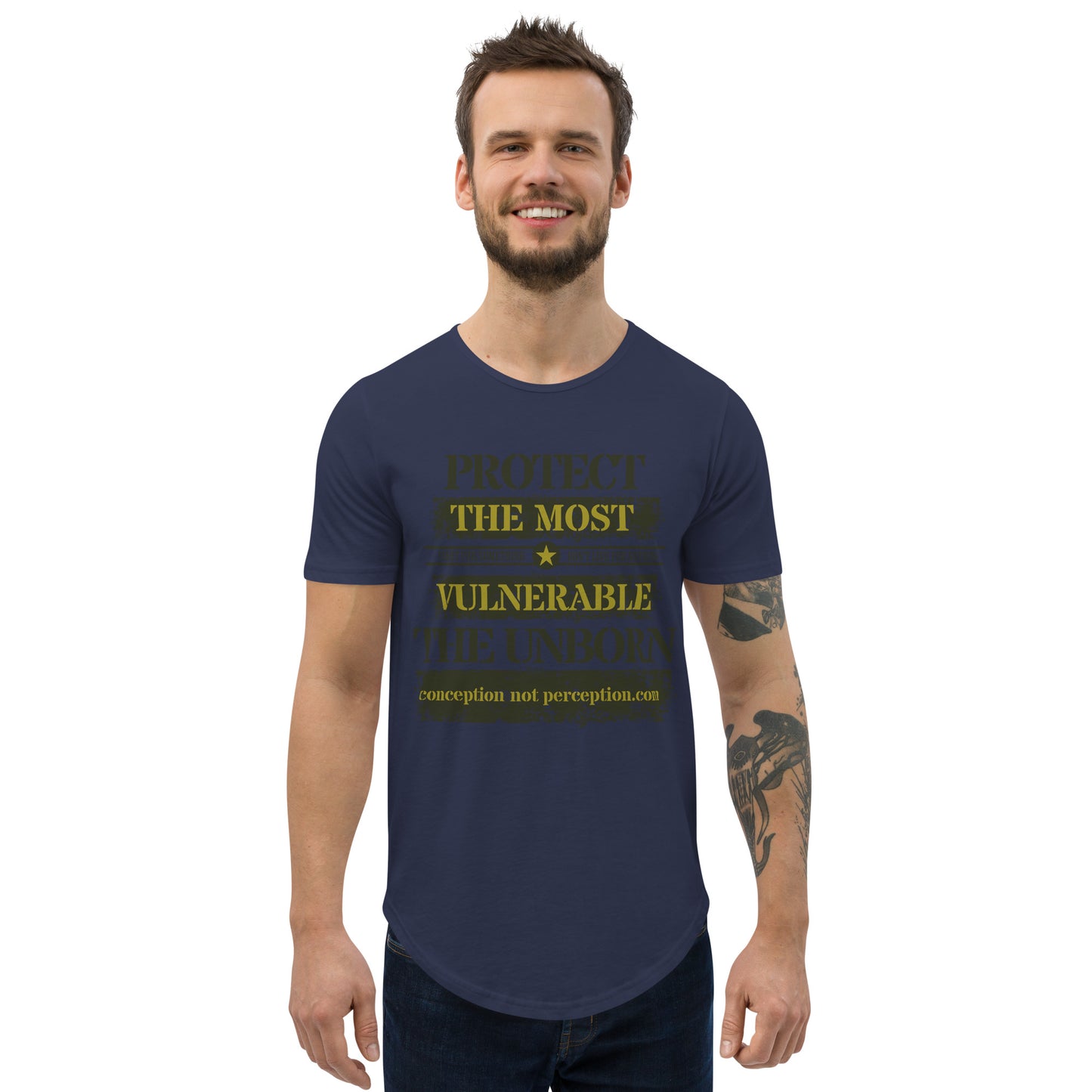 Men's Curved Hem T-Shirt - Protect the Most Vulnerable