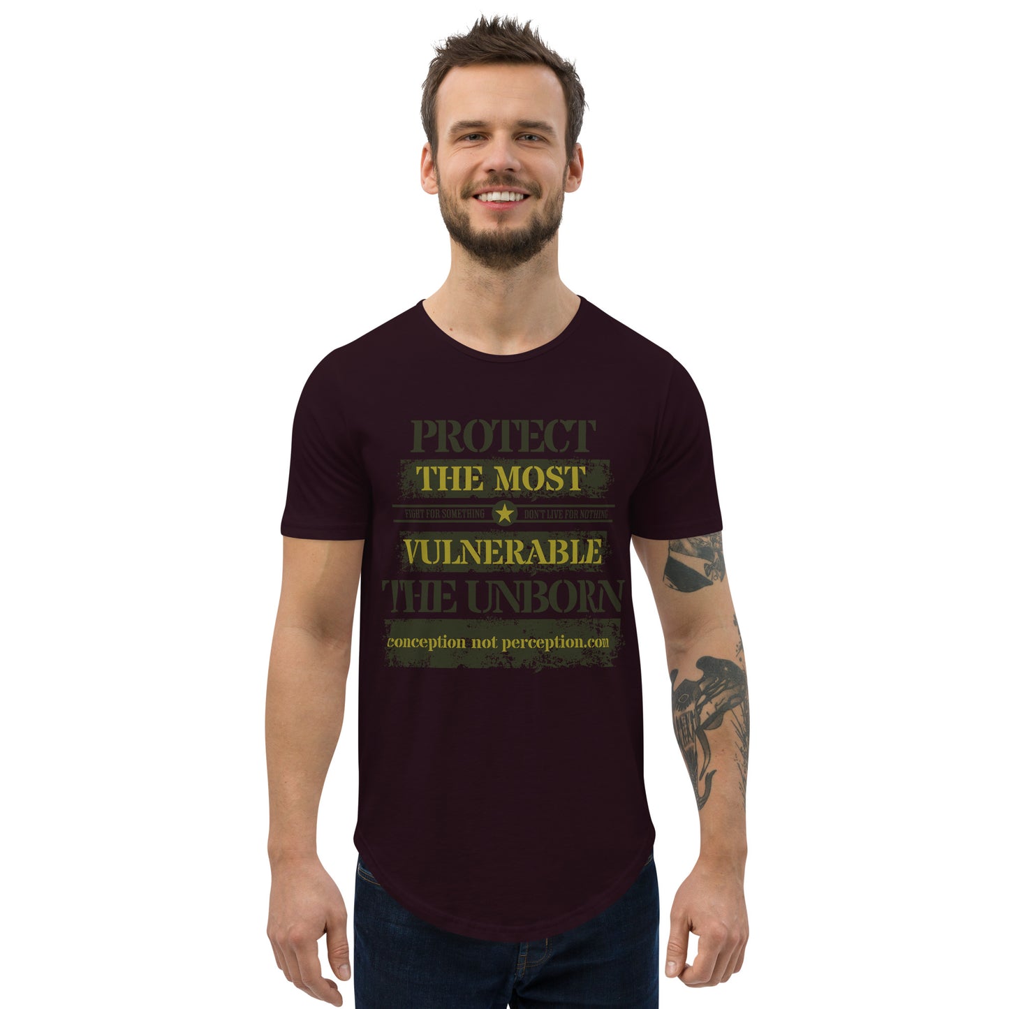 Men's Curved Hem T-Shirt - Protect the Most Vulnerable