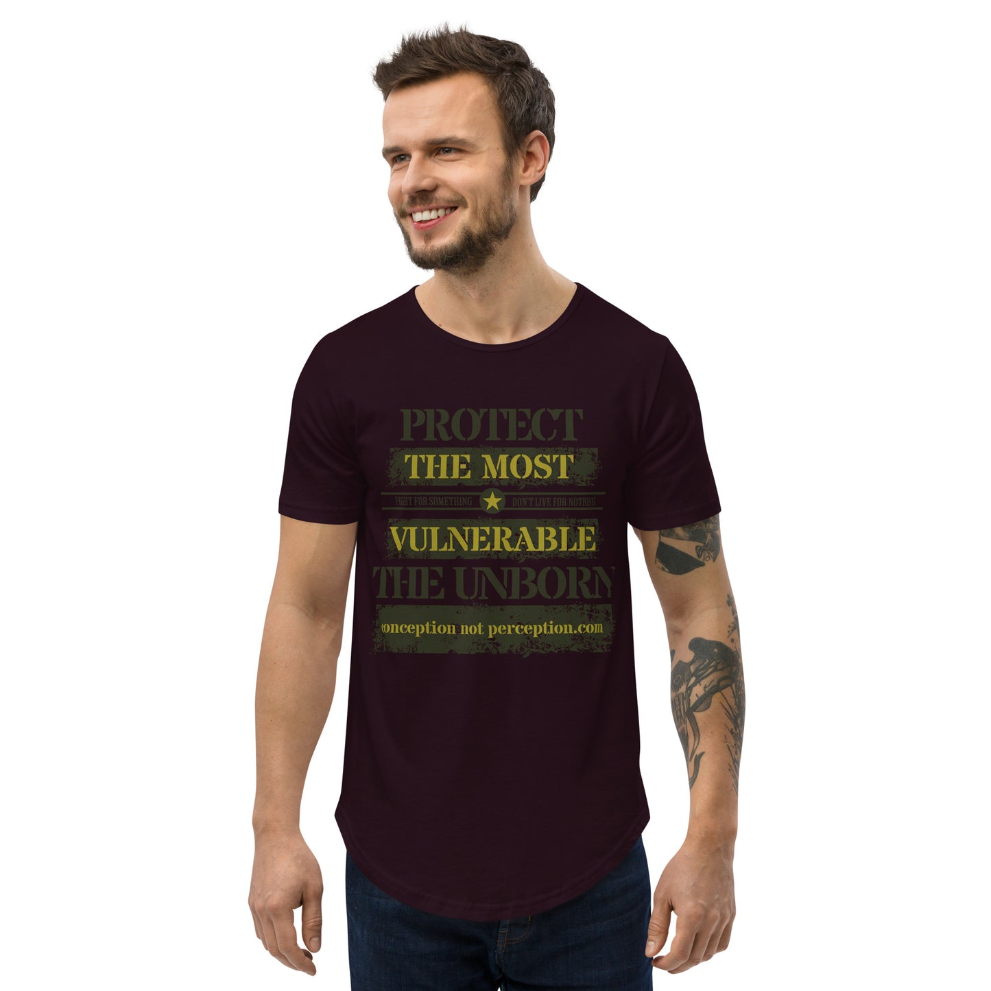 Men's Curved Hem T-Shirt - Protect the Most Vulnerable