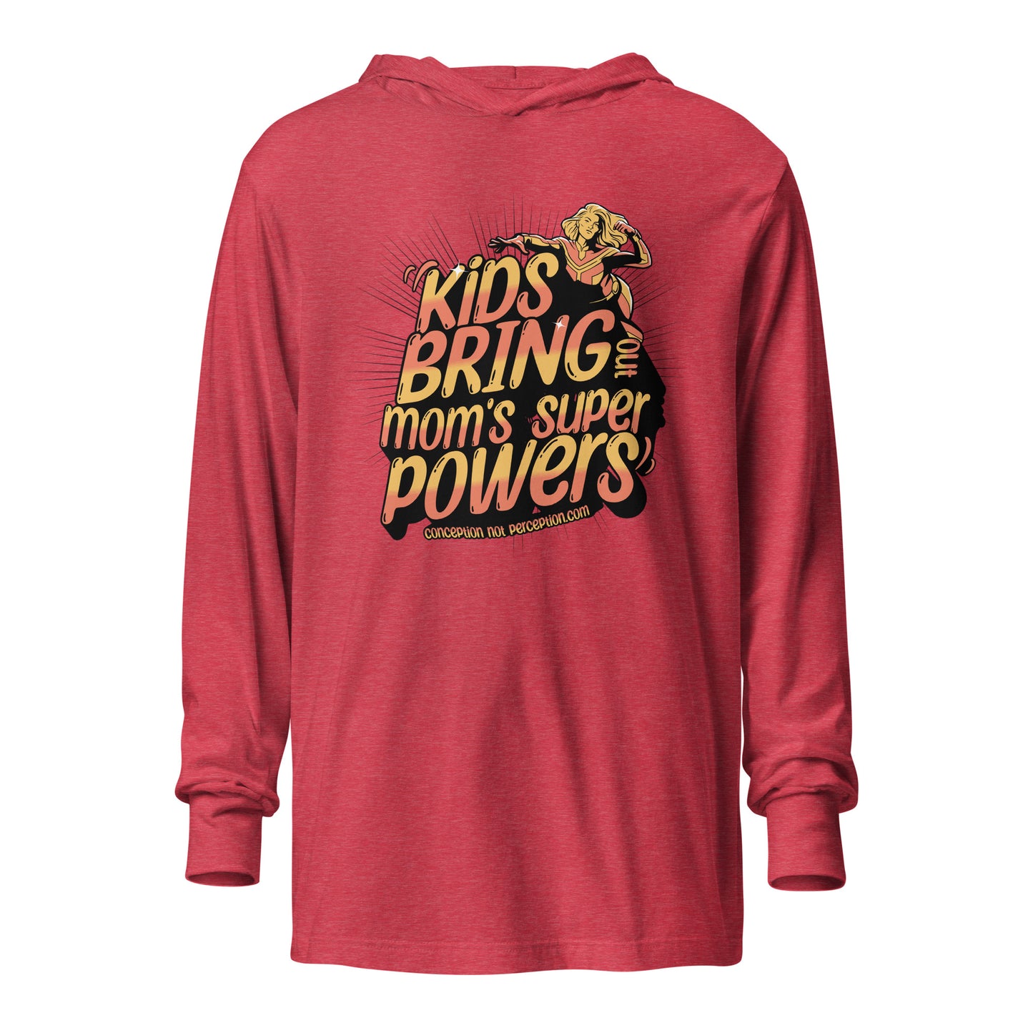 Hooded long-sleeve tee - Kids Bring Out Mom's Super Powers