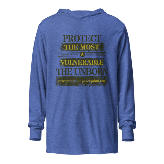 Hooded long-sleeve tee - Protect the Most Vulnerable