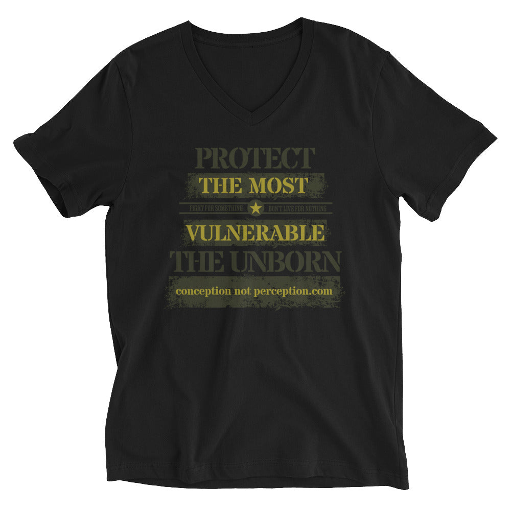 Unisex Short Sleeve V-Neck T-Shirt - Protect the Most Vulnerable