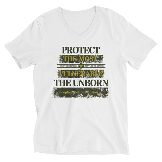 Unisex Short Sleeve V-Neck T-Shirt - Protect the Most Vulnerable