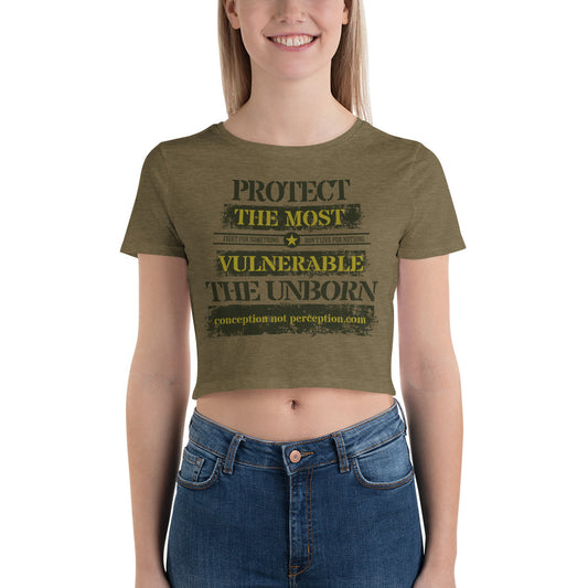 Women’s Crop Tee - Protect the Most Vulnerable