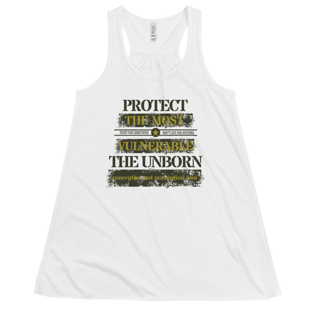 Women's Flowy Racerback Tank - Protect the Most Vulnerable