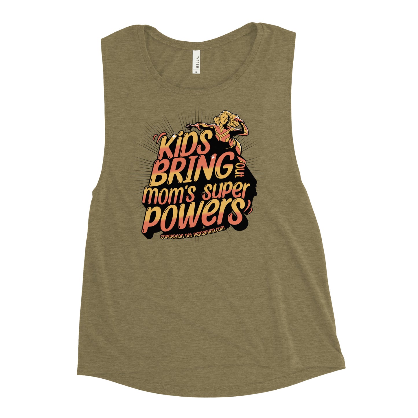 Ladies’ Muscle Tank - Kids Bring Out Mom's Super Powers